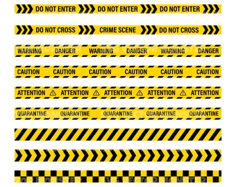 Police Yellow Tape Svg, Caution, Warning, Attention, Danger, Crime Scene. Vector Cut file for Cricut, Pdf Png Eps Dxf, Decal, Sticker.