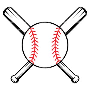 Baseball Svg, Baseball Mom Svg, Baseball Monogram Svg, Mazze da baseball incrociate. File di taglio vettoriale per Cricut, Silhouette, Pdf Png Eps Dxf.