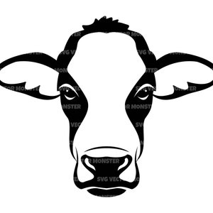 Cow Head Svg, Cattle, Farmhouse Sign, Ranch Life, Holstein Cow. Pdf Png Eps dxf, Cut file Cricut, Silhouette, Vector, Decal, Vinyl, Stencil