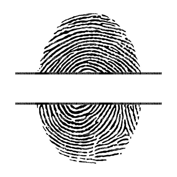 Finger Print Monogram Svg, Fingerprint Svg, Thumbprint, Thumb Print, Scanner, Biometric. Vector Cut file Cricut, Silhouette, Pdf Png Dxf.
