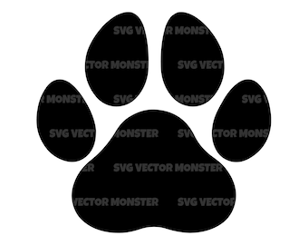 Dog Paw Print Svg. Vector Cut File for Cricut, Silhouette, Png Dxf Png Pdf, Stencil, Decal, Vinyl, Symbol