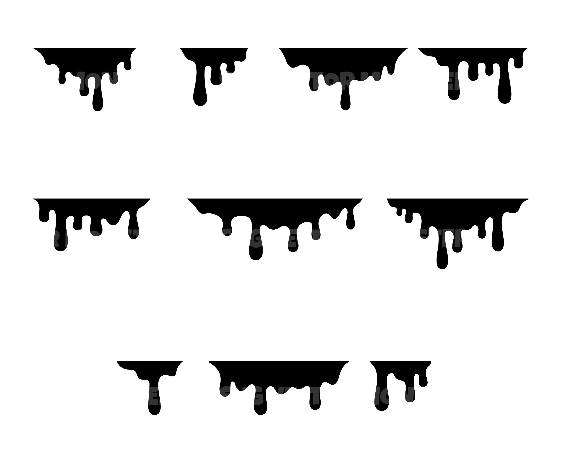Black Paint dripping PNG. Cut svg. Dripping PNG.