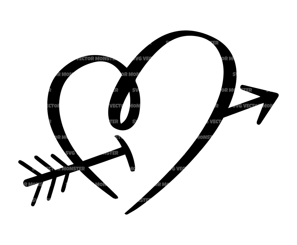 Herz Pfeil Svg Liebe Pfeil Svg Valentinstag. Vektor Etsy