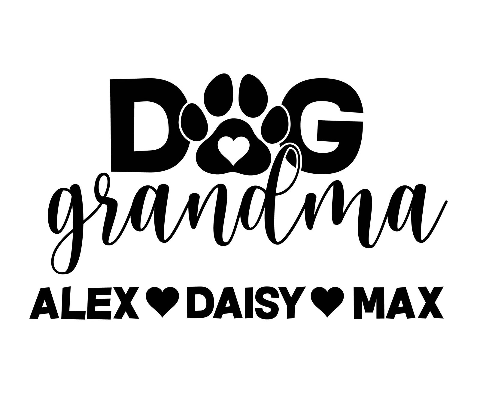 Dog Grandma Svg Custom Pet Dog Name Svg Dog Mama Svg. Cut Etsy