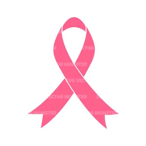 Roze lint SVG. Bewustwording van borstkanker. Vector gesneden bestand voor Cricut, silhouet, Pdf Png Eps Dxf, sticker, Sticker, Vinyl, Pin.