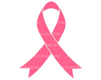 Pink Ribbon Svg. Breast Cancer Awareness. Vector Cut file for Cricut, Silhouette, Pdf Png Eps Dxf, Decal, Sticker, Vinyl, Pin.