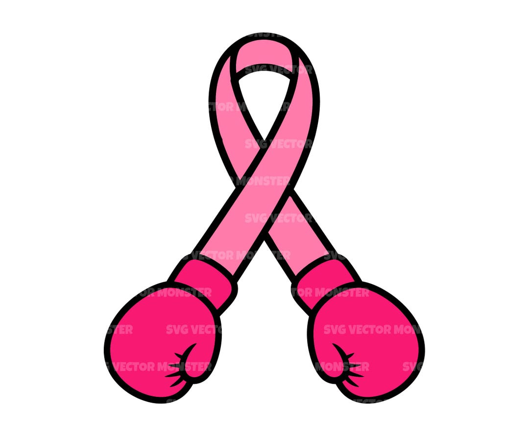 Pink Ribbon Boxing Gloves Svg. Breast Cancer Awareness Svg, Fight ...