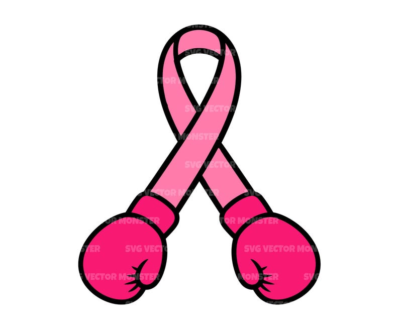 Pink Ribbon Boxing Gloves Svg. Breast Cancer Awareness Svg, Fight ...