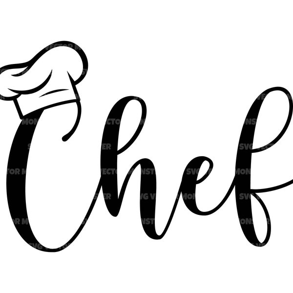Chef Hat Svg, Cook Svg, Grill Father, Grill Master. Vector Cut file Cricut, Silhouette, Pdf Png Dxf, Decal, Sticker, Stencil.