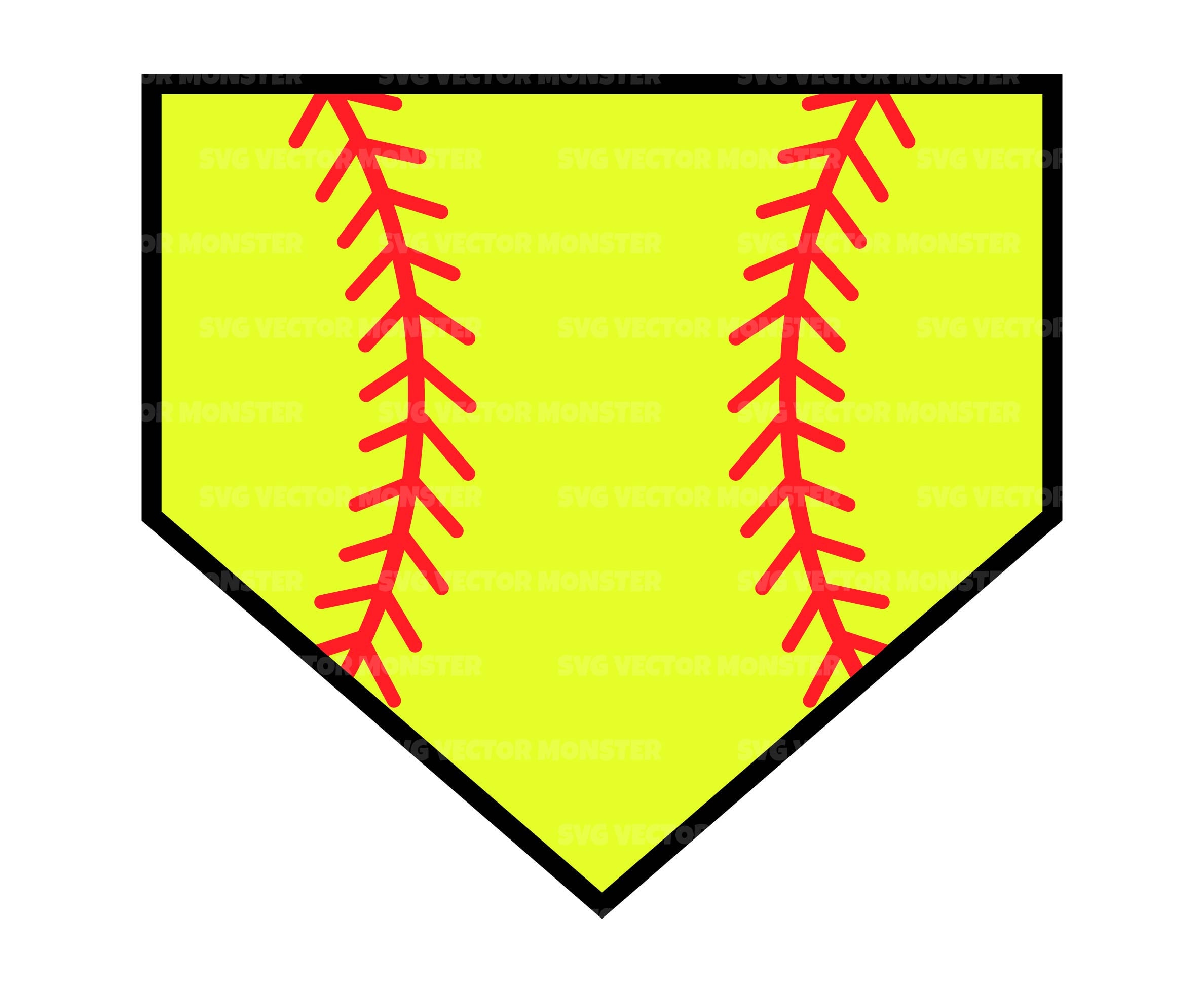 Softball Home Plate Svg Red Stitch Svg Home Run Softball Etsy Australia