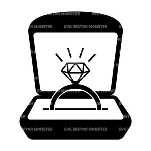 Trouwring vak Svg, verlovingsring vak, huwelijksaanzoek Diamond Ring. Vector gesneden bestand Cricut, silhouet, Pdf Png Eps Dxf, Sticker.