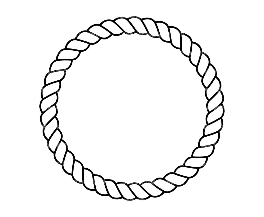 Rope Circle Frame Svg, Rope Border Svg, Nautical Monogram. Vector Cut ...