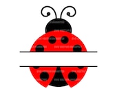 Ladybug Monogram Svg, Split Name Frame Svg, Ladybug Png. Cut file Cricut, Silhouette, Pdf Png Eps Dxf, Decal, Sticker, Stencil, Vinyl, Pin