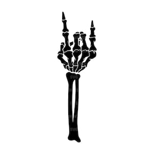 Skeleton Rock Horns SVG, Devil Horns SVG, Signe des Cornes SVG. Fichier de coupe vectorielle Cricut, Silhouette, Pdf Png Eps Dxf, Décalcomanie, Autocollant, Épingle.