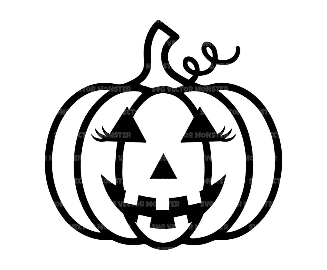 Pochoir Visage Citrouille Halloween Imprimer Jack O Lantern SVG Cils de visage de citrouille mignons SVG - Etsy France