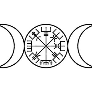 Vegvisir Svg, Triple Moon Svg, Viking Compass Svg, Valhalla, Nordic Symbol. Vector Cut file Cricut, Silhouette, Pdf Png Dxf.