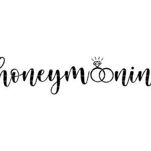 Honeymoonin Svg, miesiąc miodowy, żona, mąż, nowożeńcy Svg. Wektorowy plik do cięcia dla Cricut, sylwetka, Pdf Png Eps Dxf, naklejka, naklejka winylowa