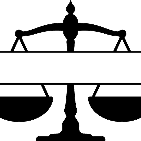 Justice Scales Split Monogram Svg, Law Scales Name Frame Svg, Lawyer Svg. Vector Cut file Cricut, Silhouette, Pdf Png Eps Dxf.