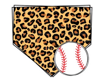 Leopard Baseball Home Plate Svg, Scribble Baseball Svg, Baseball Mom T-shirt. Vector Cut file Cricut, Silhouette, Pdf Png Dxf.
