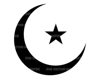 星と三日月のデザイン鍔 星と三日月 - イスラム教またはイスラム教徒のシンボル (宗教アイコン