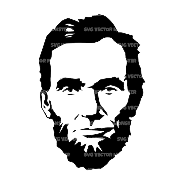 Abraham Lincoln Svg, America Svg, 4th of July Svg, Merica Svg. Vector Cut file Cricut, Silhouette, Pdf Png Eps Dxf, Decal, Sticker, Pin