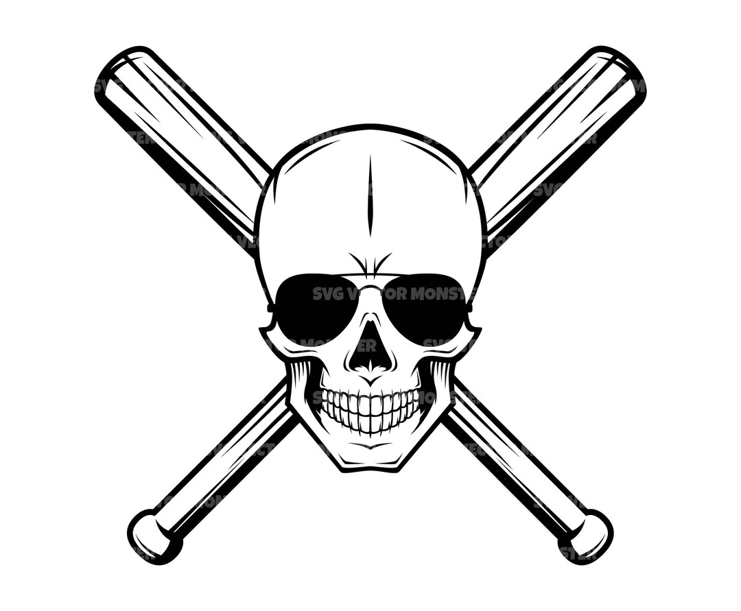 Baseball Skull Svg, Baseball Mom Svg, Crossed Baseball Bats, Baseball