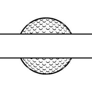 Golf Split Monogram Svg, Split Name Frame, Balle de golf, Golfeur, Golf. Fichier de coupe vectorielle Cricut, Silhouette, Pdf Png Eps Dxf, Décalcomanie, Autocollant.