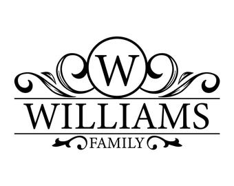 Custom Family Name Sign Svg, Personalized Last Name Sign Svg, Family Surname Monogram Border. Cut File Cricut, Silhouette, Pdf Png Dxf