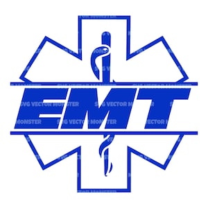 Emt Monogram Svg, Star of Life Svg, Paramedic, Ems, Emergency Medical Technician Sign. Vector Cut file Cricut, Clipart, Pdf Png Dxf.