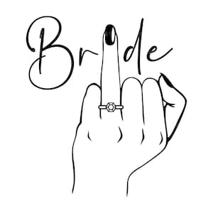 Hochzeit Ring Finger, Braut Png, Hochzeit Ring Finger, Braut Tribe, Brautparty. Vektor-Schnittdatei Cricut, Silhouette, Pdf-Png-Dxf, Aufkleber.