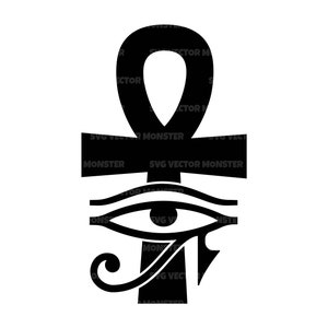 Ankh symbool Svg, oog van Horus Svg, oog van Ra Svg, Egyptische God Svg. Vector gesneden bestand Cricut, silhouet, Pdf Png Dxf, sticker, sticker, vinyl.
