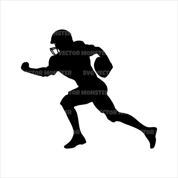 American Football Player Svg, Vector Cut file for Cricut, Silhouette, Pdf Png Eps Dxf, Decal, Sticker, Vinyl, Pin