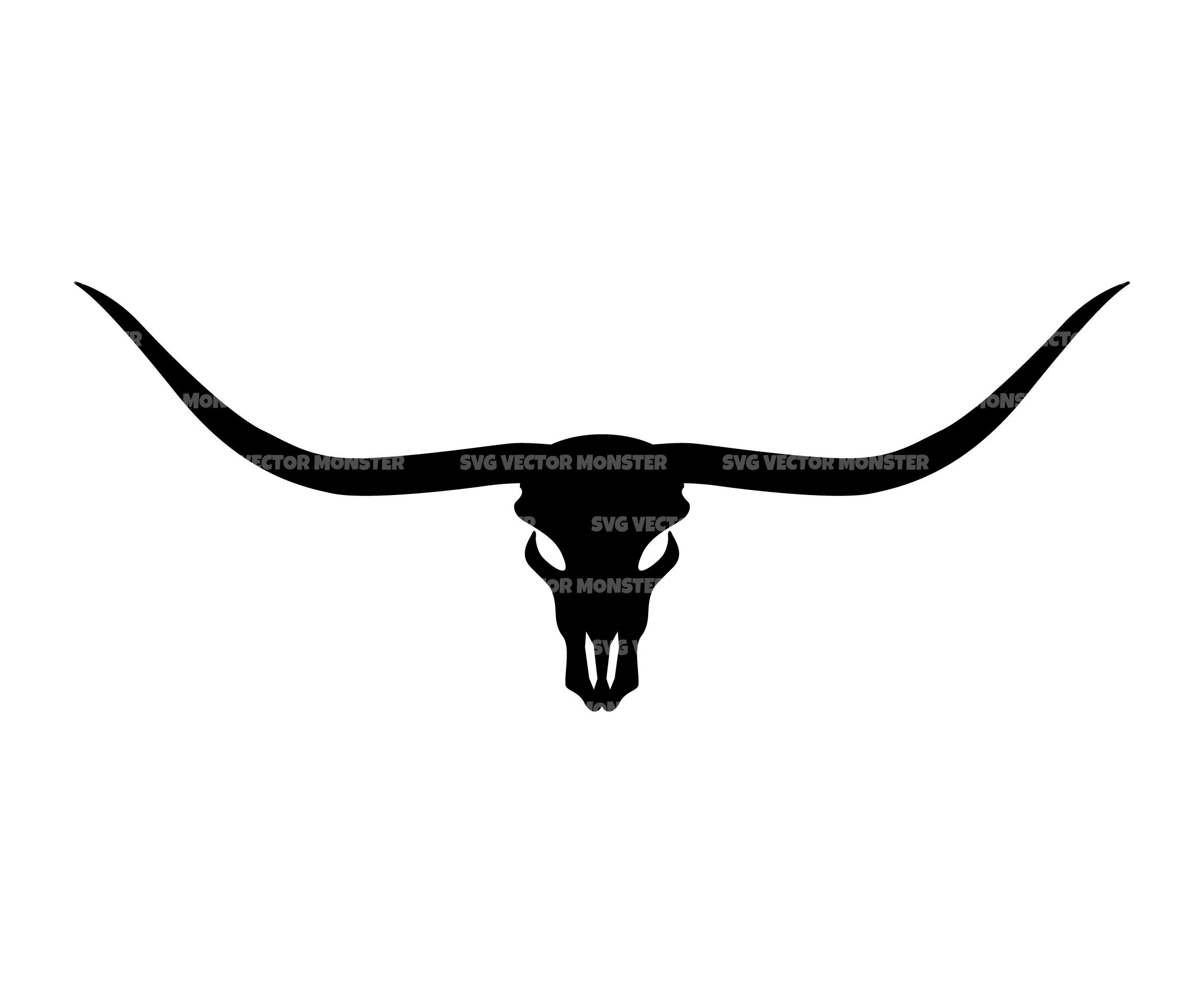Longhorn Skull Svg. Vector Cut File for Cricut Silhouette - Etsy