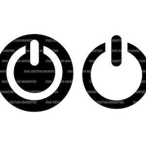 Aan/uit-knop SVG. Vector gesneden bestand voor Cricut, silhouet, stencil, Pdf Png Eps Dxf, sticker, sticker, vinyl, sticker Pin