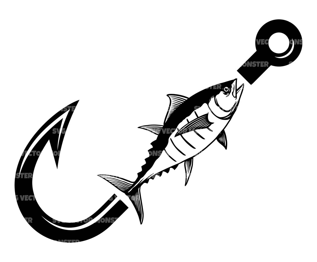Tuna Fish Svg, Fish Hook Svg, Bass Fish Svg, Fisherman Svg. Vector Cut File  for Cricut, Silhouette, Pdf Png Eps Dxf, Decal, Sticker, Vinyl. -   Canada