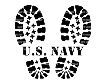 US Navy Boot Print Svg Png, Vector Cut file Cricut, Silhouette, Pdf Png Dxf.
