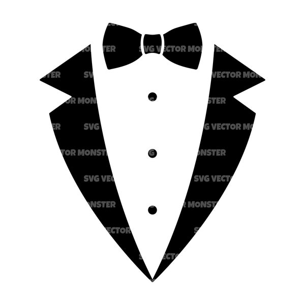 Tuxedo Svg, Tux Svg, Bow Tie Svg, Groom Svg, Wedding. Vector Cut file for Cricut, Silhouette, Pdf Png Eps Dxf, Decal, Sticker, Vinyl, Pin