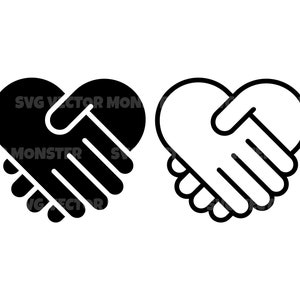 Stretta di mano in formato Svg, agitando le mani in formato Svg, file di taglio vettoriale per Cricut, Silhouette, Pdf Png Eps Dxf, decalcomania, adesivo, vinile, pin