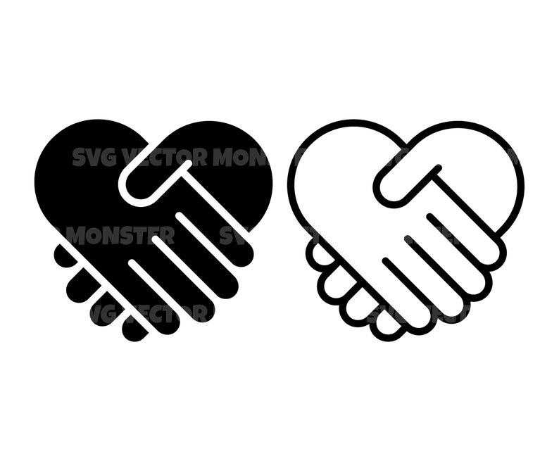 Handshake Svg, Shaking Hands Svg, Vector Cut file for Cricut, Silhouette, Pdf Png Eps Dxf, Decal, Sticker, Vinyl, Pin image 1