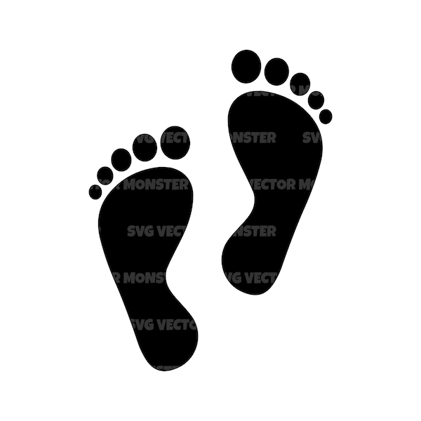 Footprint Svg, Feet Svg Vector Cut file for Cricut, Silhouette, Pdf Png Eps Dxf, Decal, Sticker, Vinyl, Pin