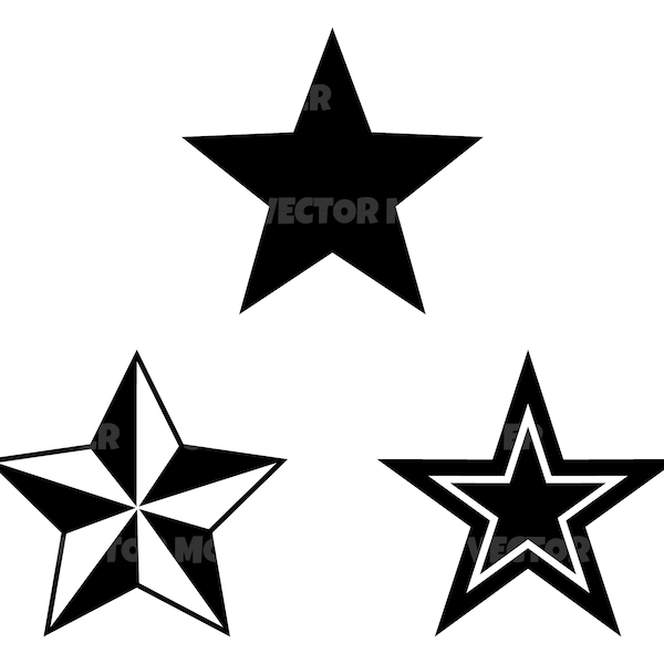 Star Svg Bundle, Nautical Star Svg, Vector Cut file for Cricut, Silhouette, Pdf Png Eps Dxf, Decal, Sticker, Vinyl, Pin