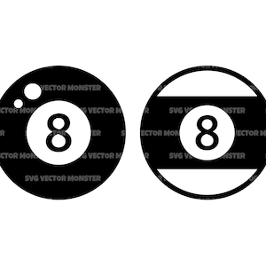 Billard Blackball, Eight Ball, 8 Ball, Pool, Billard, Snooker. Vektor Cut Datei Cricut, Silhouette, Pdf Png Eps Dxf, Aufkleber, Aufkleber.