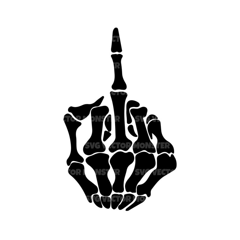 Skeleton Middle Finger Svg Vector Cut file for Cricut | Etsy