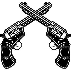 Pistolas Cruzadas Svg. Pistolas cruzadas Svg. Archivo de corte vectorial para Cricut, Silueta, Pdf Png Eps Dxf, Calcomanía, Pegatina, Vinilo, Pin