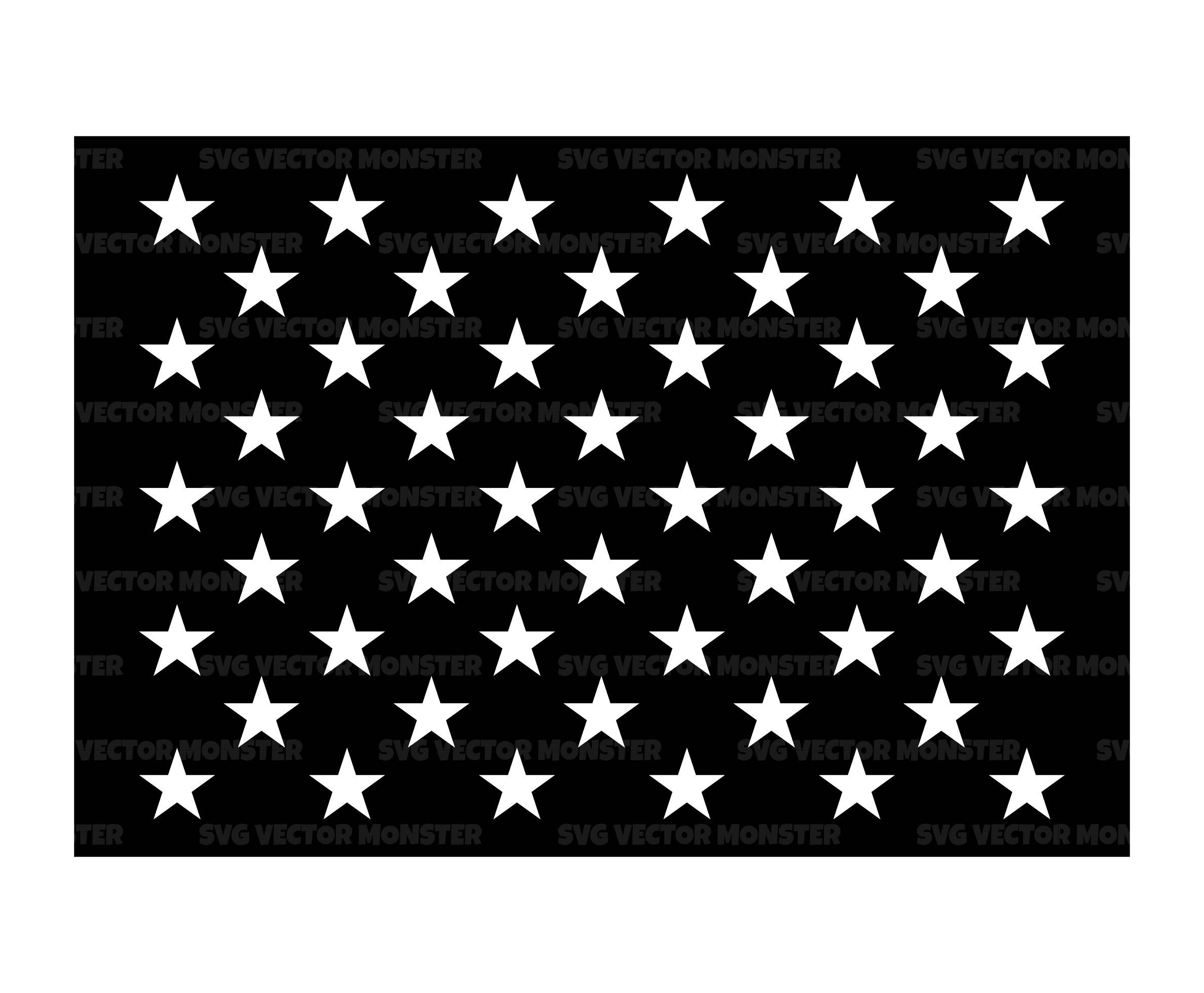 アメリカ国旗の星 SVG、50 州の星 SVG、米国国旗 SVG。Cricut