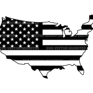 Amerikaanse kaart, Amerikaanse vlag Svg. Amerika kaart, Amerikaanse vlag Svg #2. Vector gesneden bestand voor Cricut, silhouet, Pdf Png Eps Dxf, sticker, sticker, vinyl,