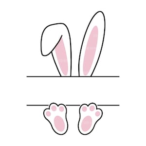 Pâques lapin Svg, Split monogramme, lapin nom Svg, Pâques nom Svg, Joyeuses Pâques Svg, lapin Svg. Couper le fichier Cricut, Silhouette, Pdf Png Dxf.
