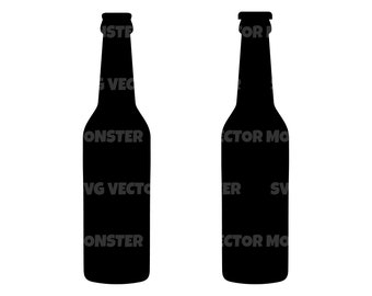 Beer Bottle with and without cap Svg. Vector Cut file for Cricut, Silhouette, Pdf Png Eps Dxf, Decal, Sticker, Vinyl, Pin