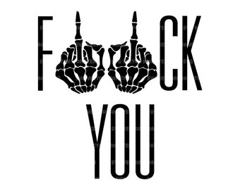 Middle Finger Svg, F*ck You, Hand Sign Svg. Vector Cut file Cricut, Silhouette, Pdf Png Dxf.