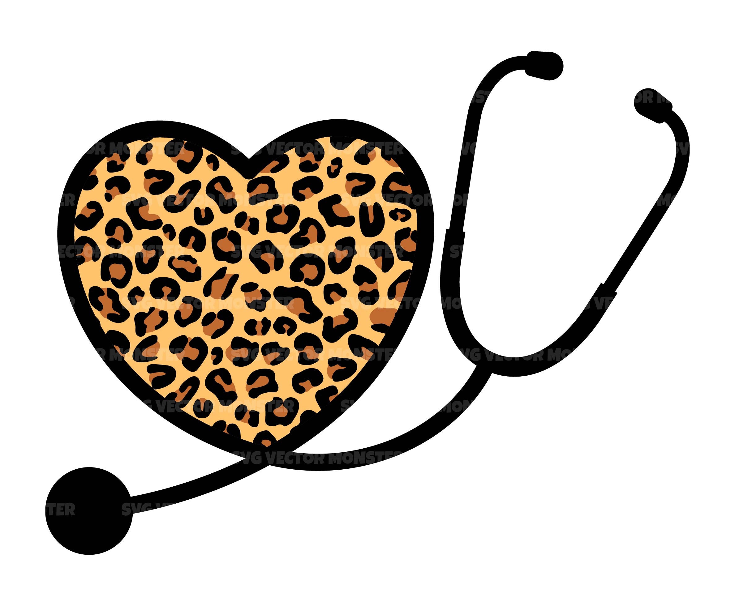 Leopard Heart Stethoscope Svg Nurse Svg New Nurse Nurse Etsy UK